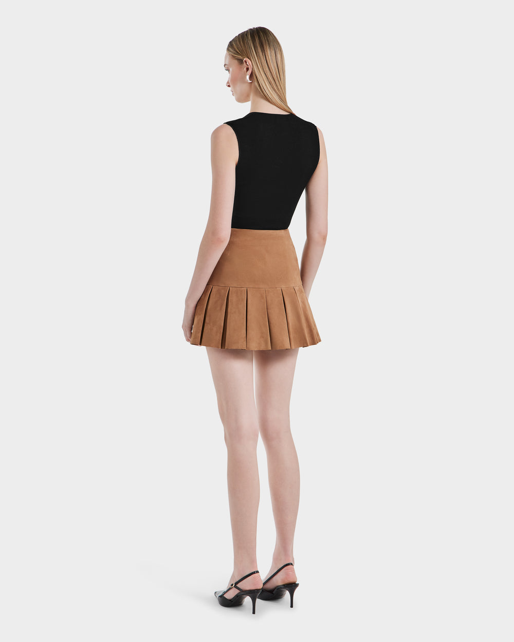 SOLANGE S Women's Suede Pleated Skirt | Luxurious Elegance – Rudsak