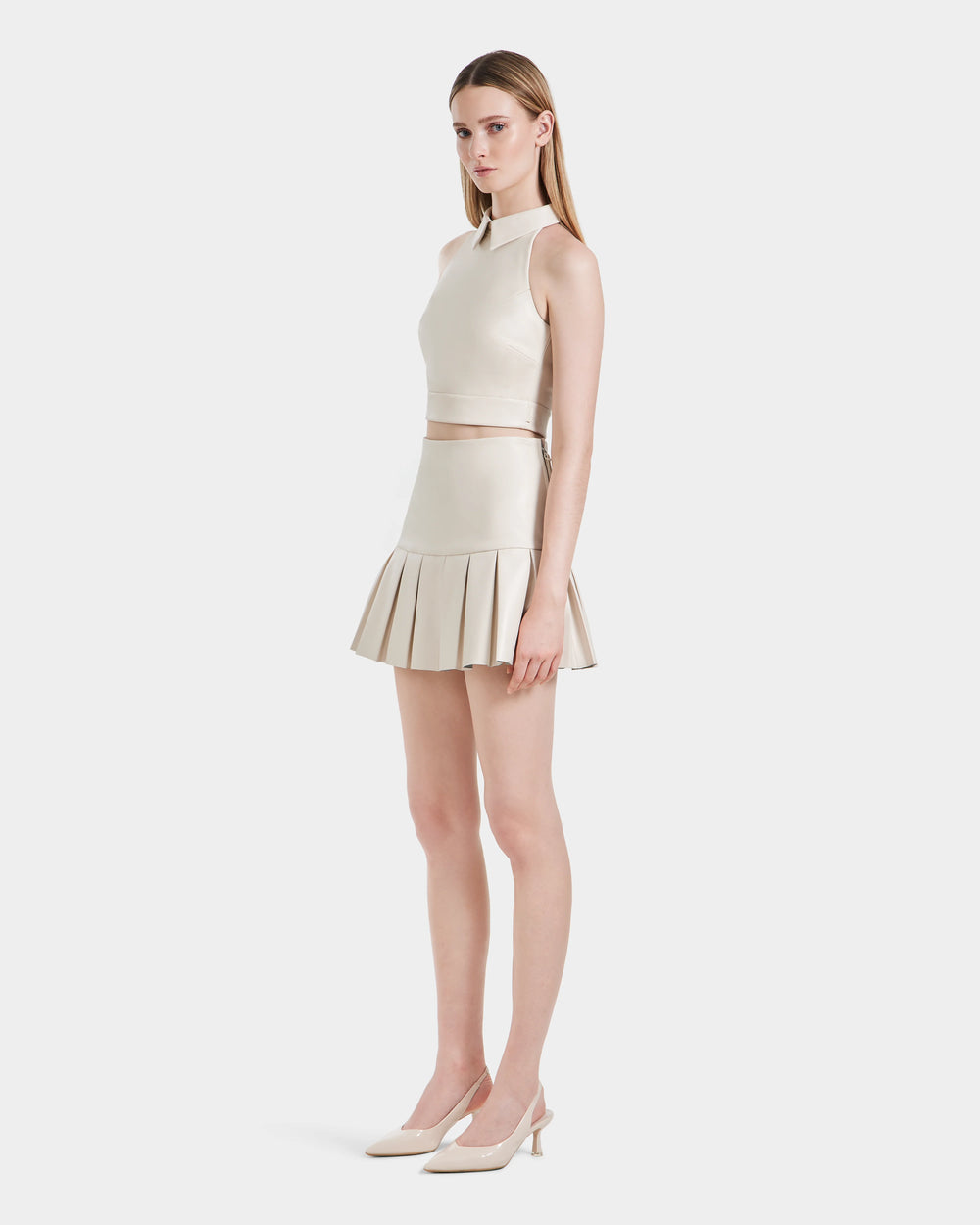 Elevate Style: SOLANGE Women's Luxe Pleated Leather Skirt – Rudsak