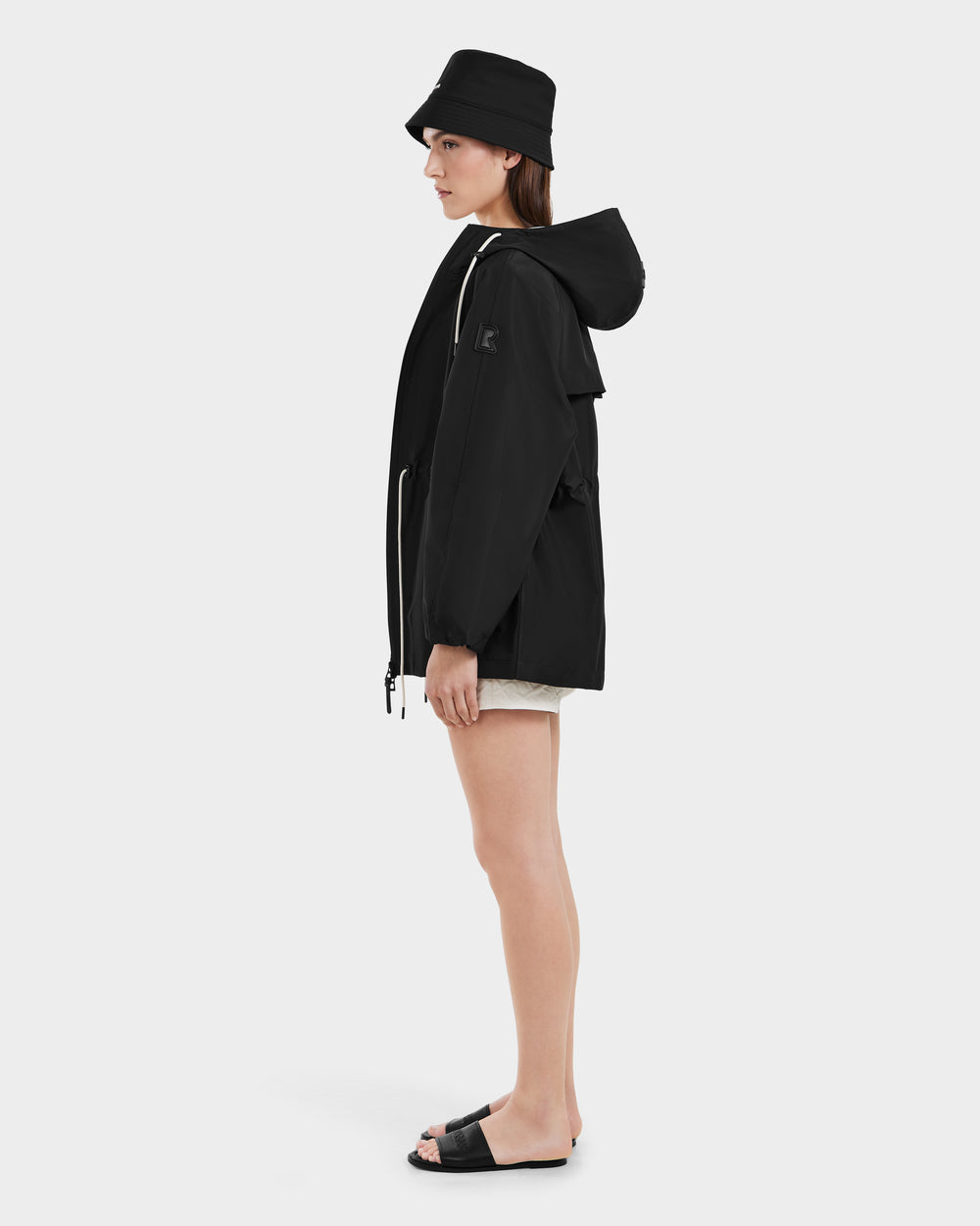 RUDSAK SOPHIE Black Mid-Length Raincoat | Women's Stylish & Chic