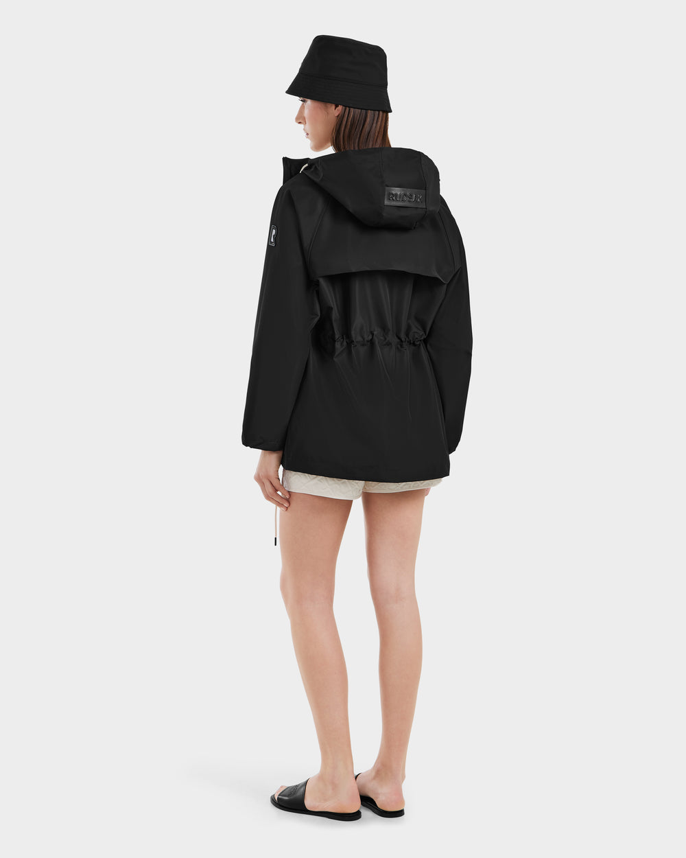RUDSAK SOPHIE Black Mid-Length Raincoat | Women's Stylish & Chic