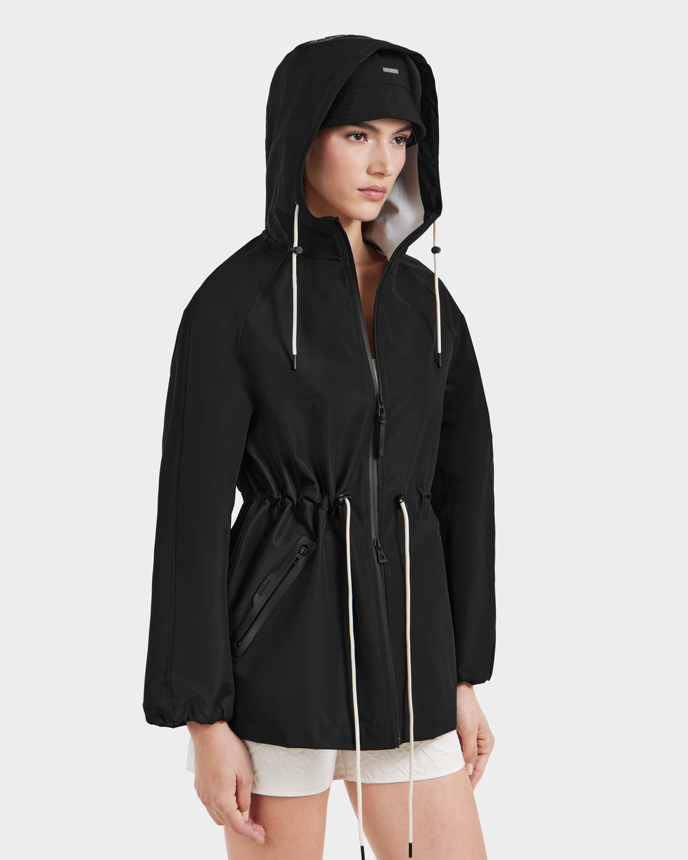 machatt グログラントレンチジャケット　ジップソフィア　黒　スプリング RUDSAK SOPHIE Black Mid-Length Raincoat | Women's Stylish & Chic