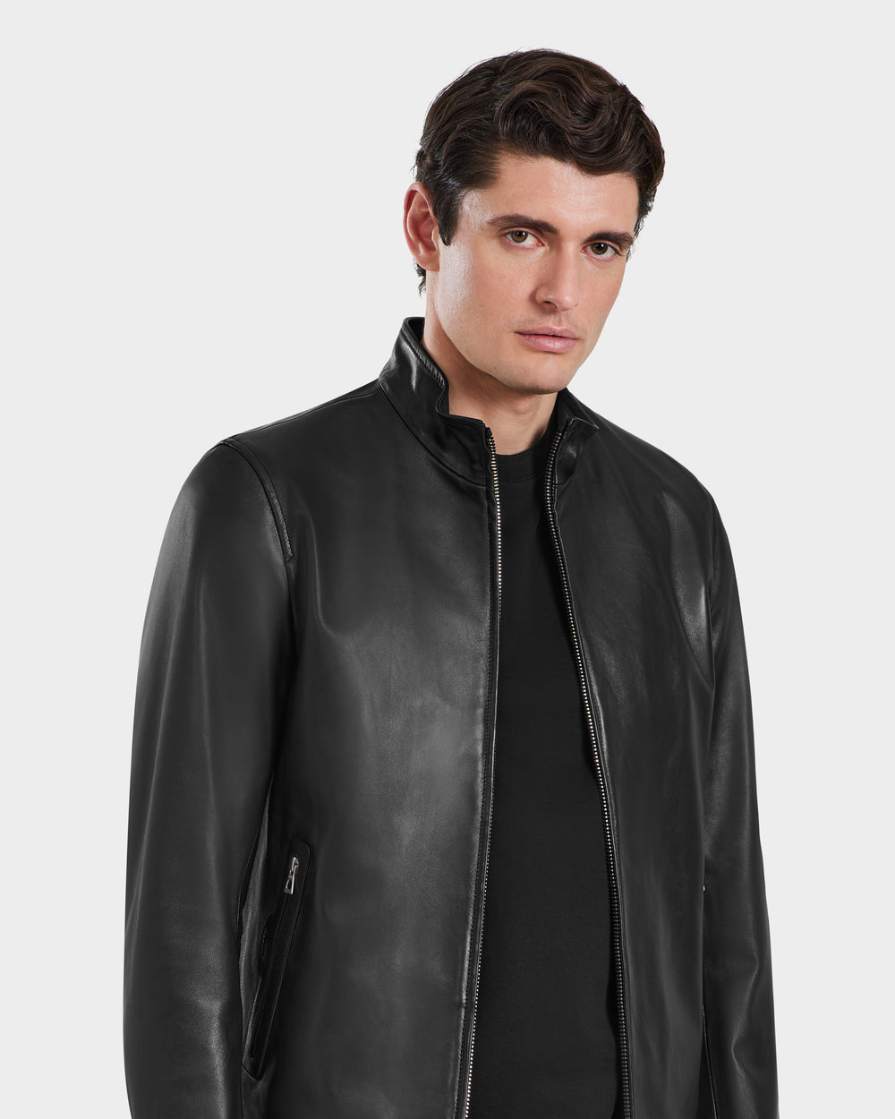 Steven Rudsak Noir Cuir Veste style luxe et intemporel