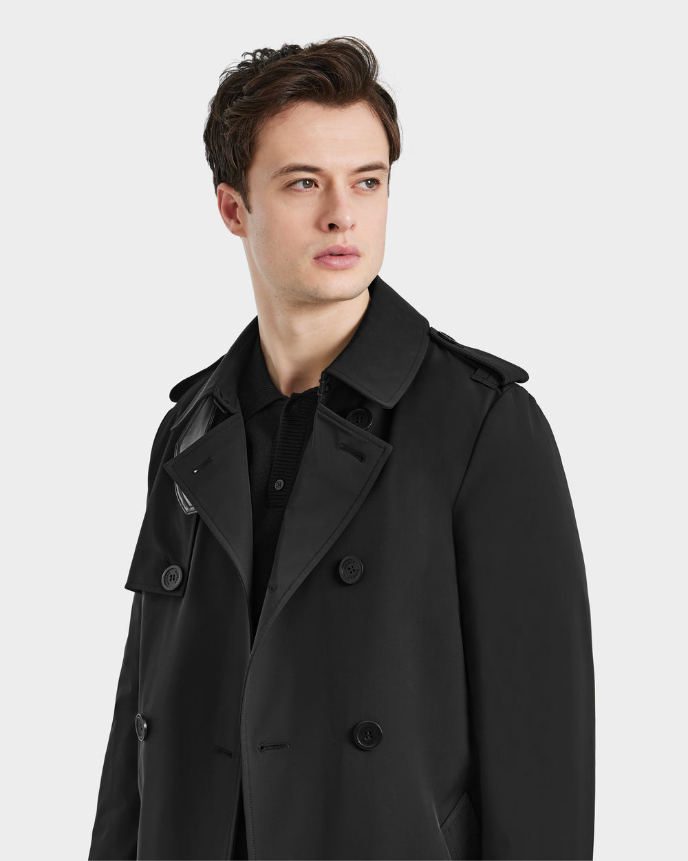 RUDSAK TIM Men's Black Trench Coat Water-Repellent Warm – Rudsak