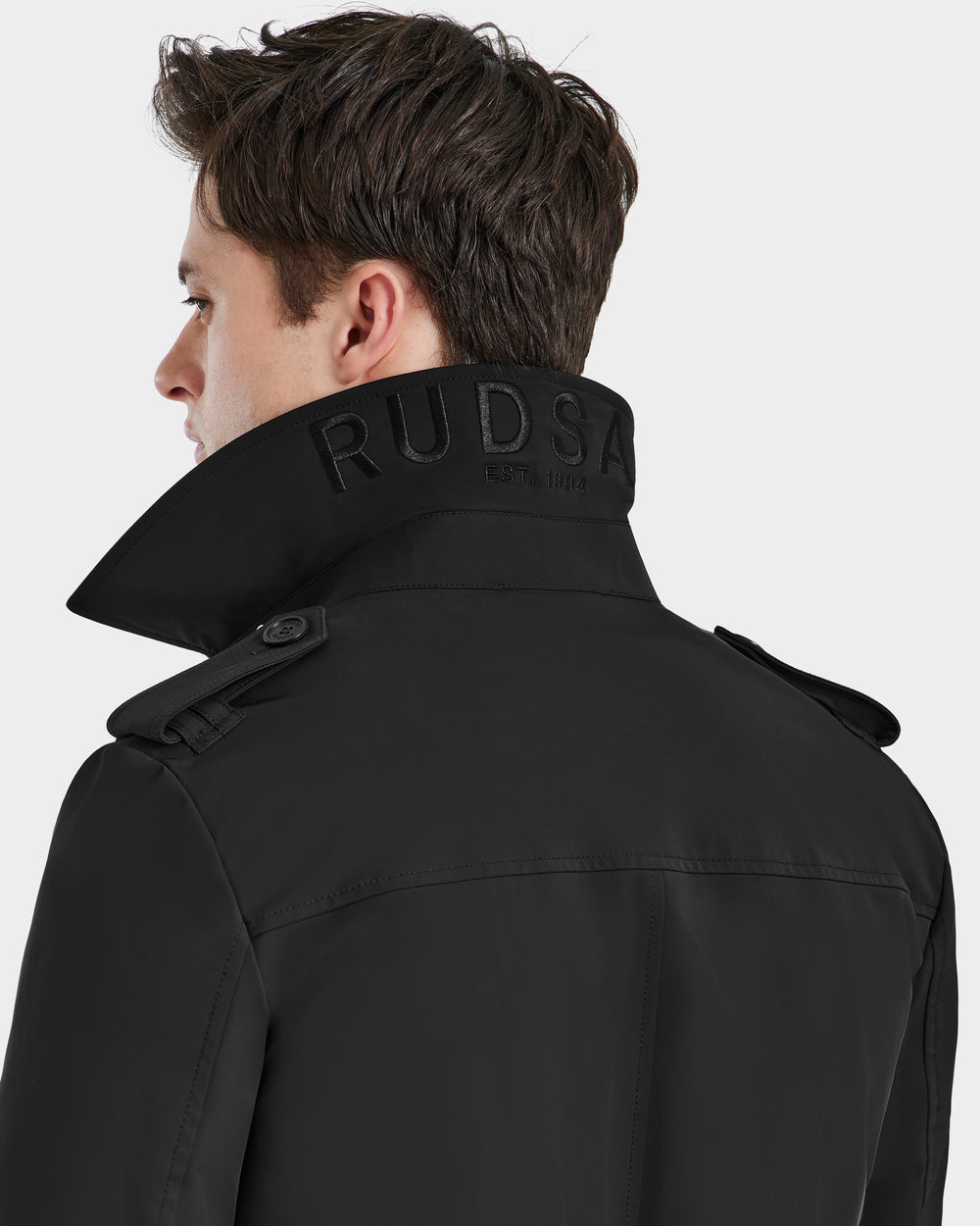 RUDSAK TIM Men's Black Trench Coat Water-Repellent Warm – Rudsak