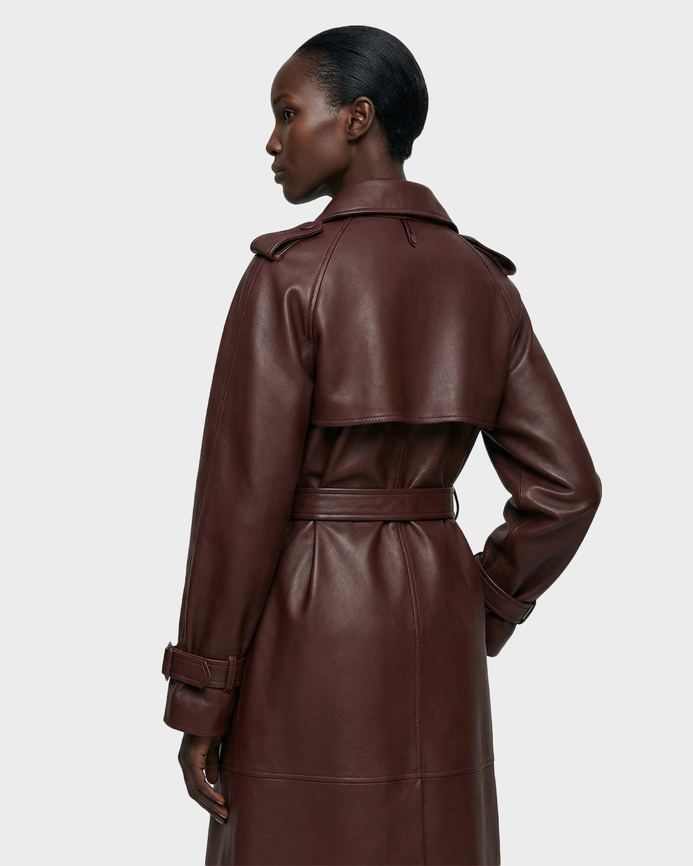 Elevate Your Style: RUDSAK CASSIE L-B Leather Trench Coat - Rust