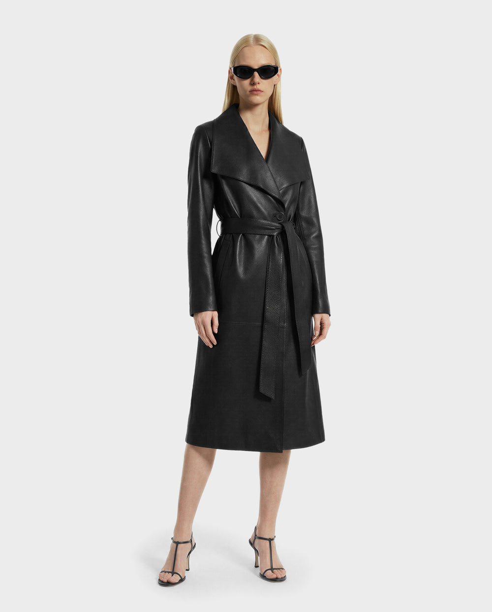 RUDSAK MURMU X Women's Leather Wrap Coat - Sophisticated