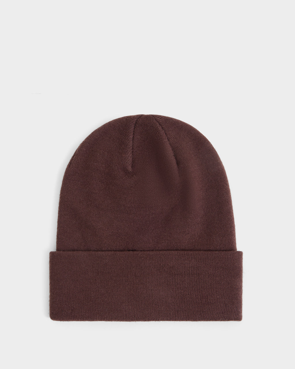 Dark brown DILLION - U423501 Espresso unisex knit beanie with a folded cuff.