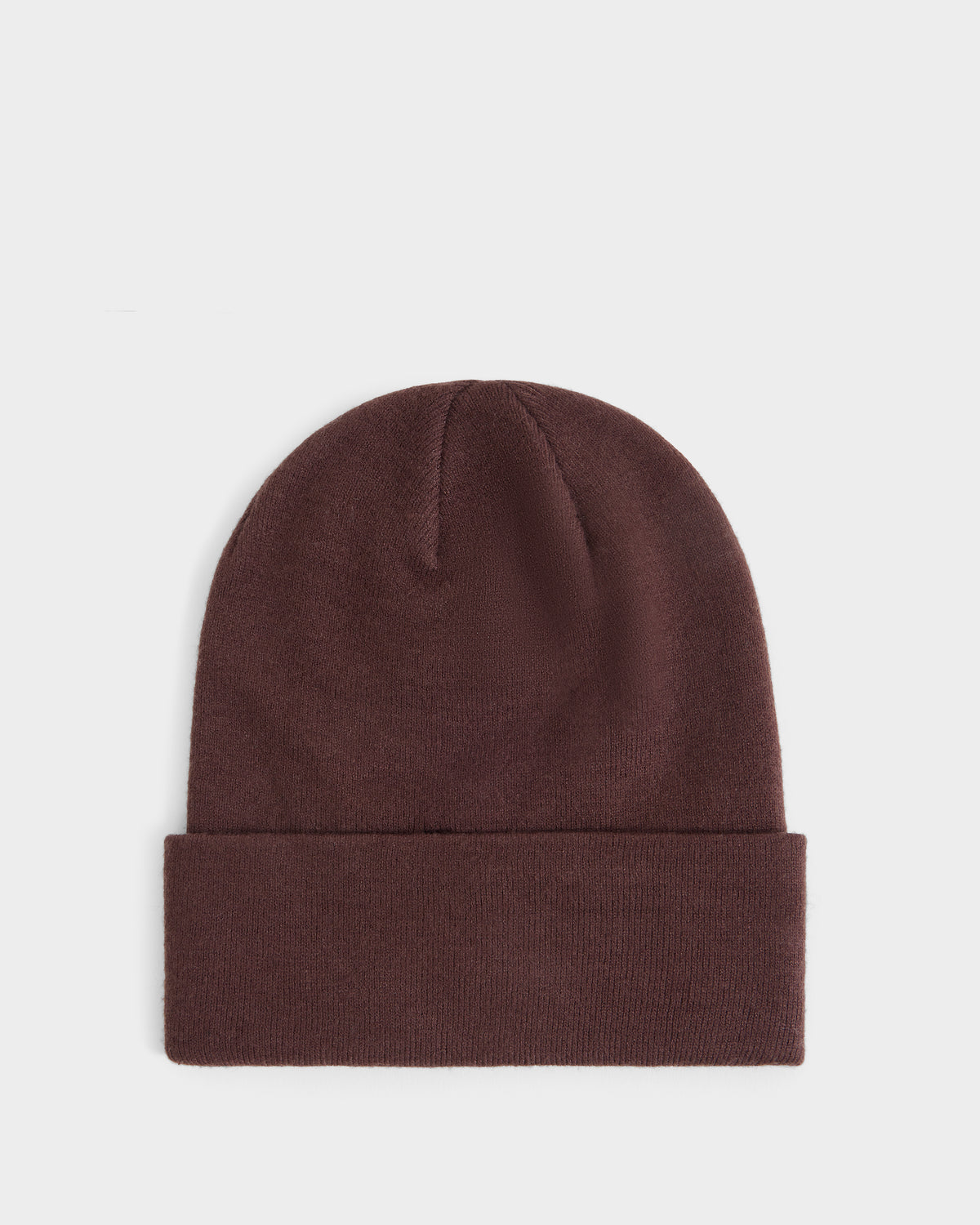 Dark brown DILLION - U423501 Espresso unisex knit beanie with a folded cuff.