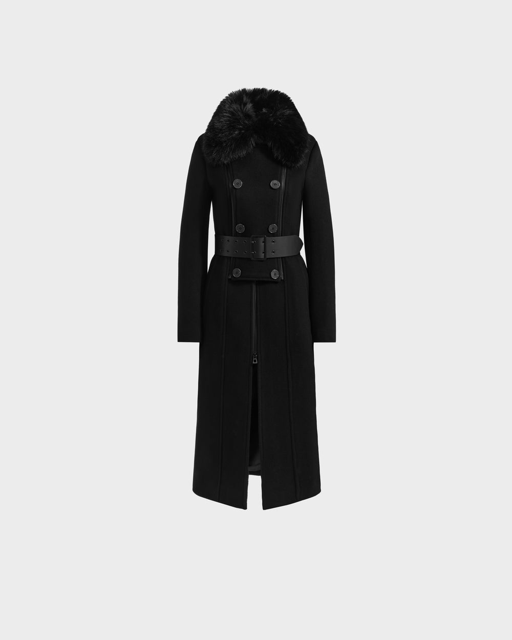 RUDSAK VIRGINIE Women's Long Wool Peacoat - Faux Fur Collar – Rudsak RUDSAK VIRGINIE Women's Long Wool Peacoat - Faux Fur Collar – Rudsak