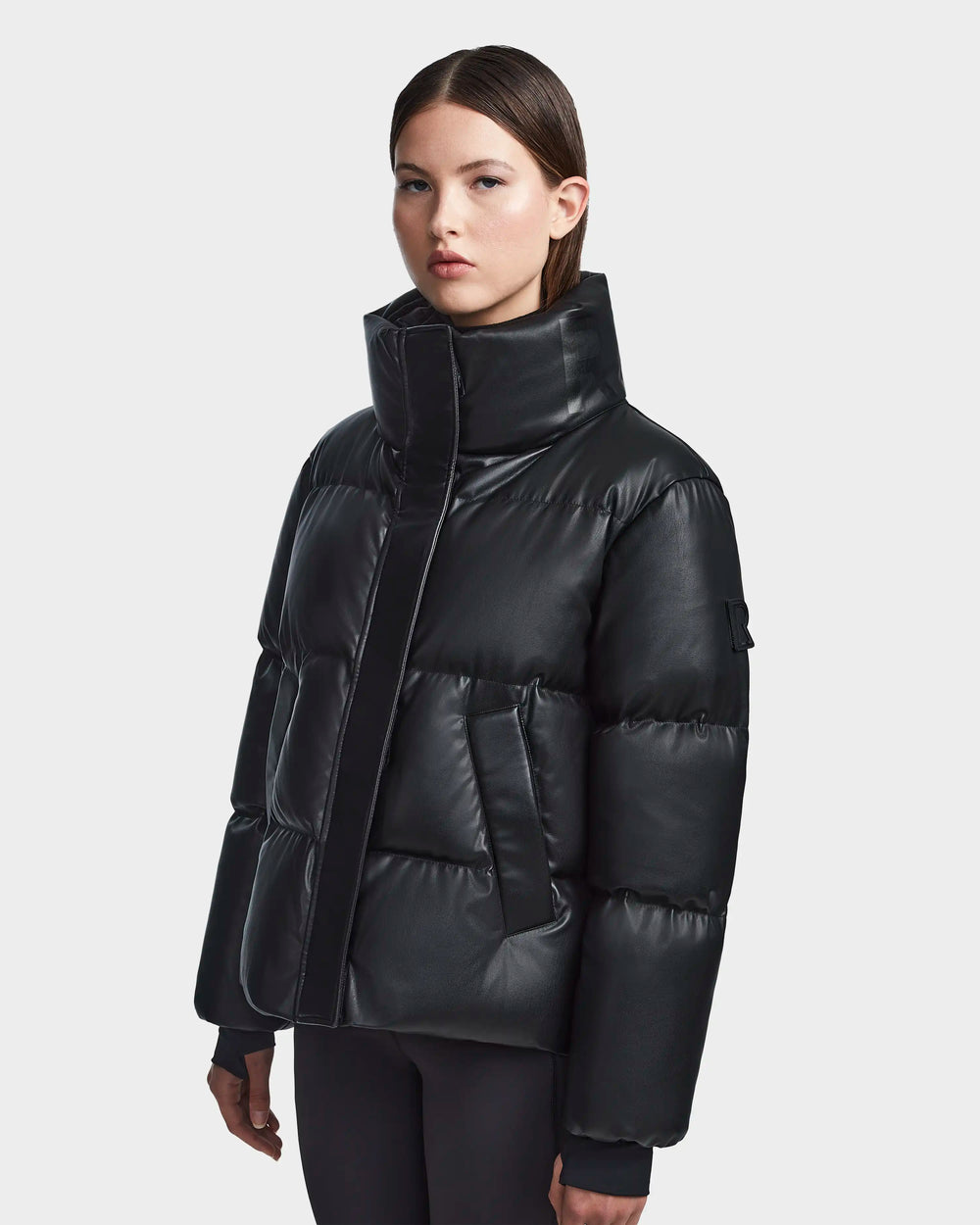 トップス NUTEMPEROR PU LEATHER PUFFER DOWN V GISELLE PX - L123533 Black – Rudsak