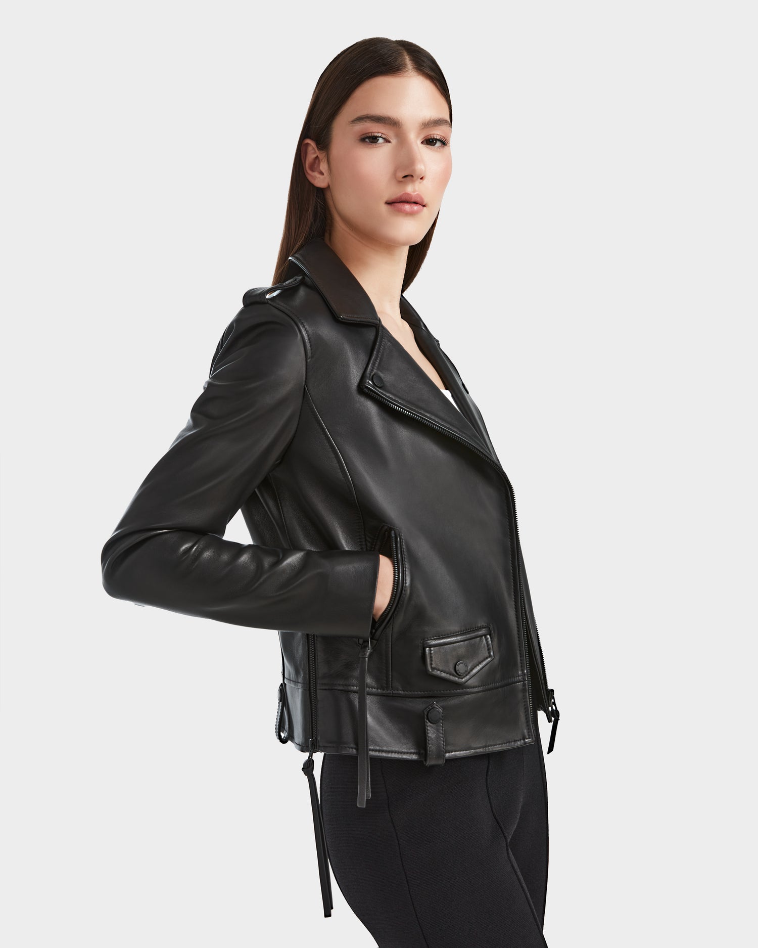 Women's leather jacket MERGO BLACK | RUDSAK – Rudsak