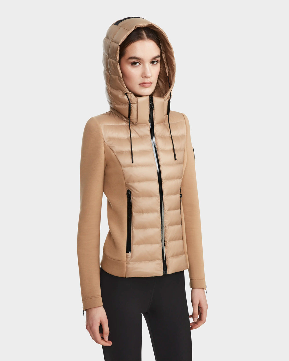 HOODED PUFFER PADDING VEST-LIGHT BEIGE