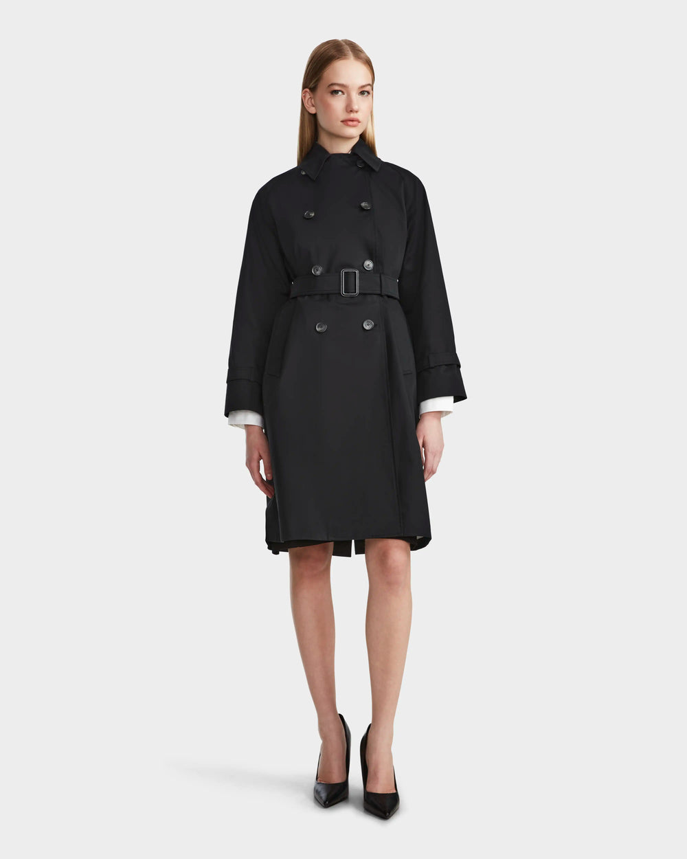 MIRELLE Women's Black Classic Trench Coat - Timeless Elegance – Rudsak