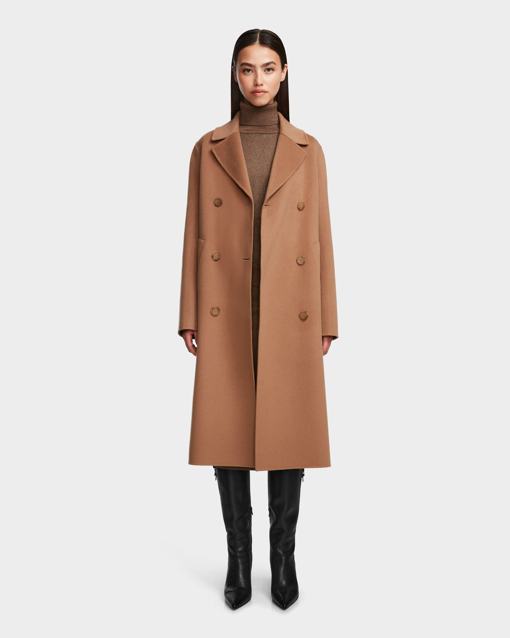 RUDSAK LAYLAH Women's Premium Camel Wool Coat Timeless Style