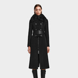 RUDSAK VIRGINIE Black Wool Cashmere Peacoat | Faux Fur Collar – Rudsak