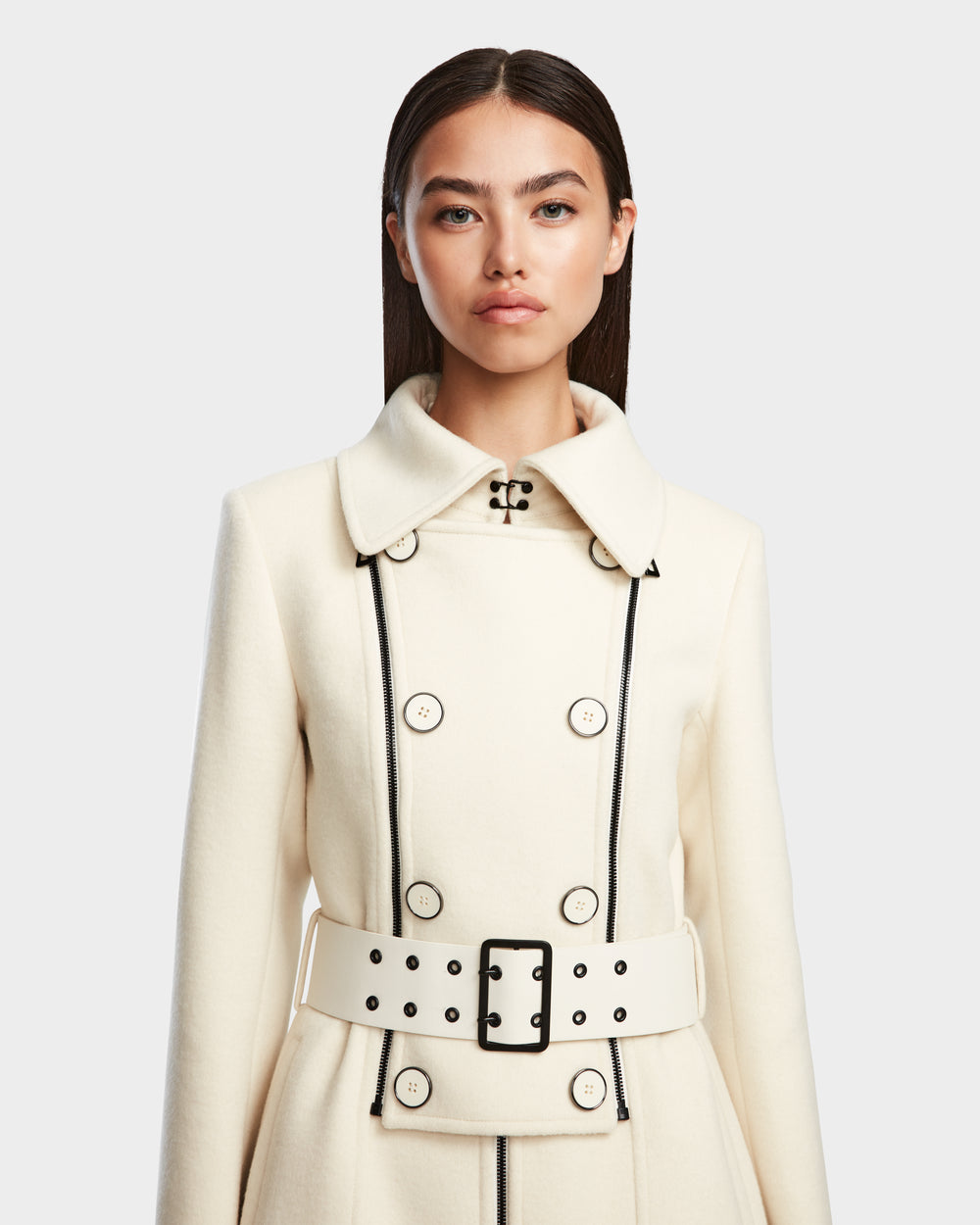 RUDSAK VIRGINIE Women's Wool Cashmere Peacoat | Faux Fur Collar