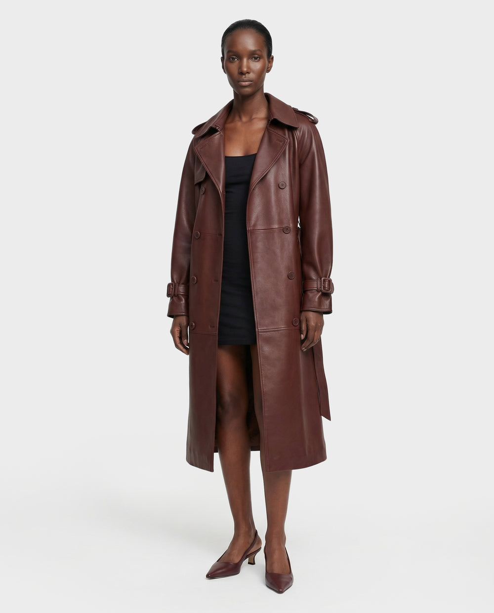 Elevate Your Style: RUDSAK CASSIE L-B Leather Trench Coat - Rust Elevate Your Style: RUDSAK CASSIE L-B Leather Trench Coat - Rust