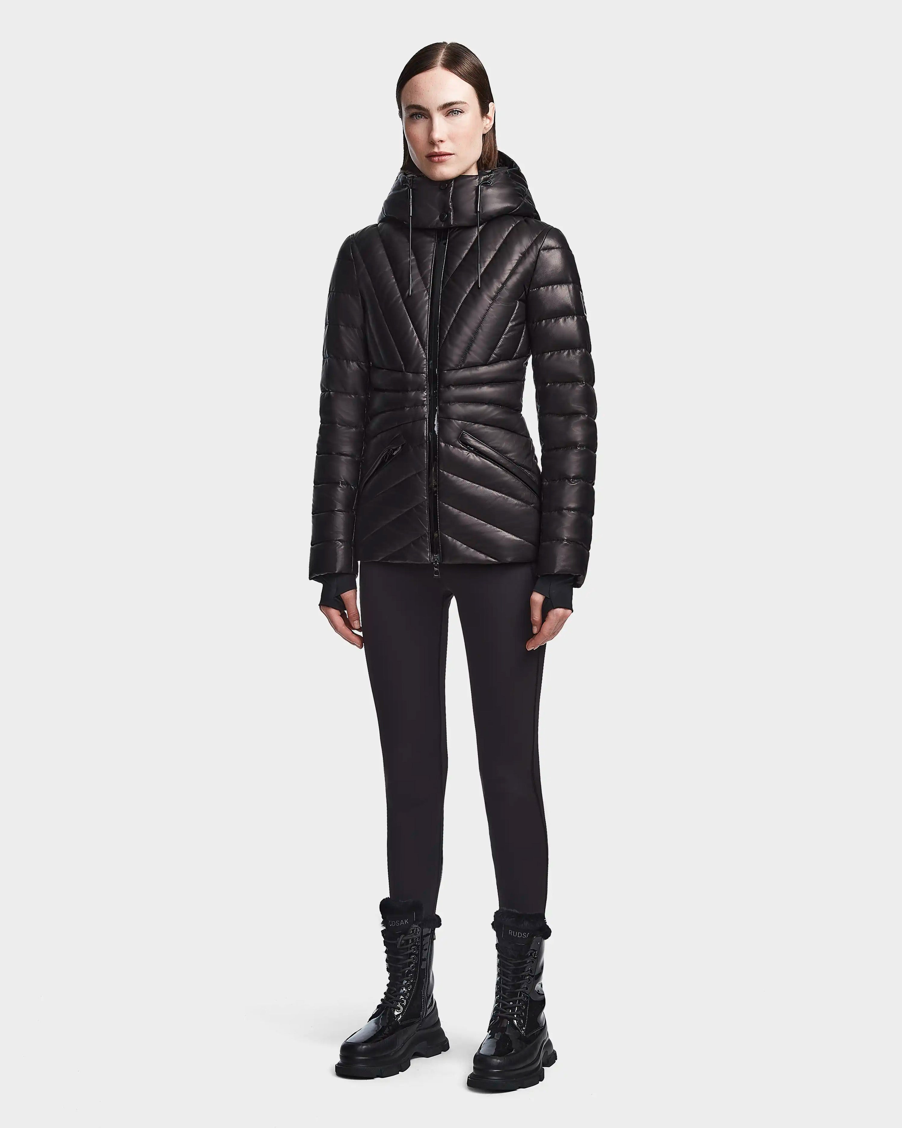 Manteau de cuir online pour femme