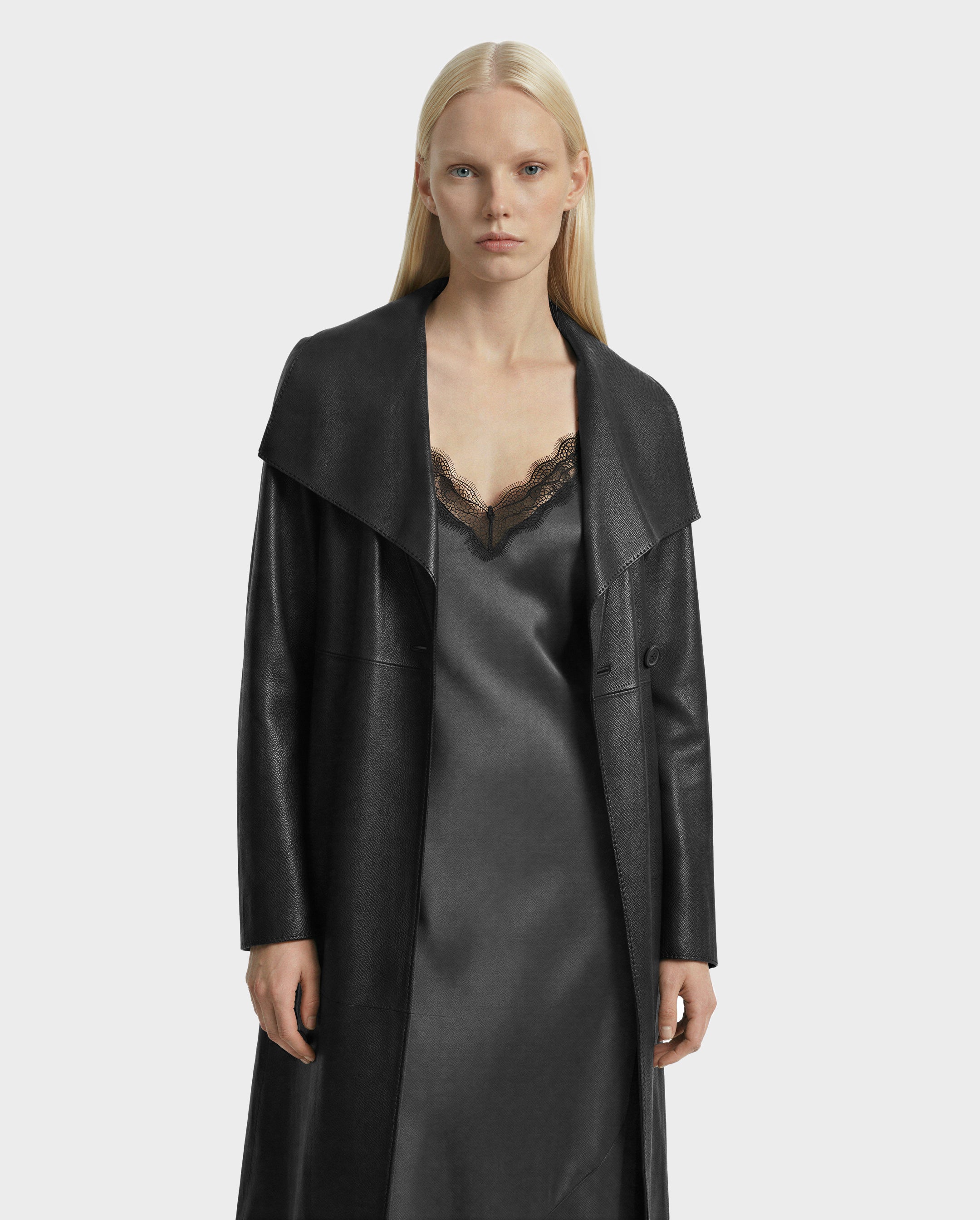 RUDSAK MURMU X Women's Leather Wrap Coat - Sophisticated