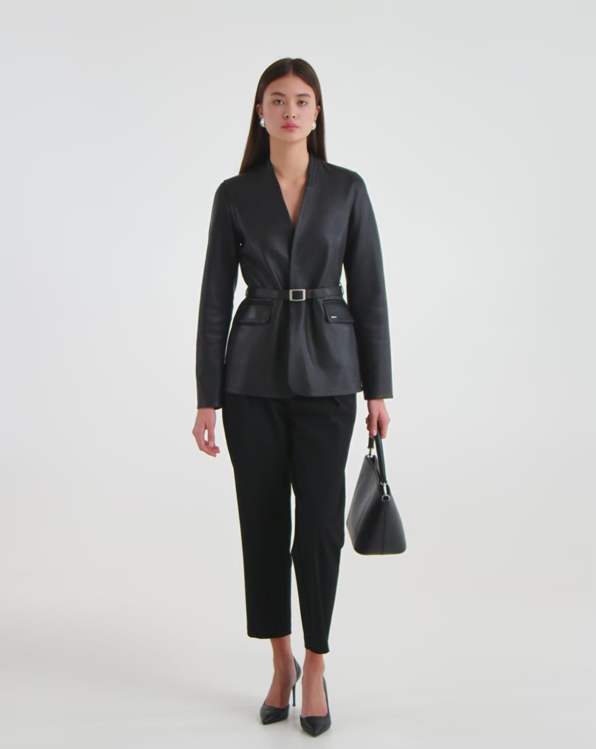 PAMILA Black Leather Blazer by RUDSAK - Sleek & Versatile Style