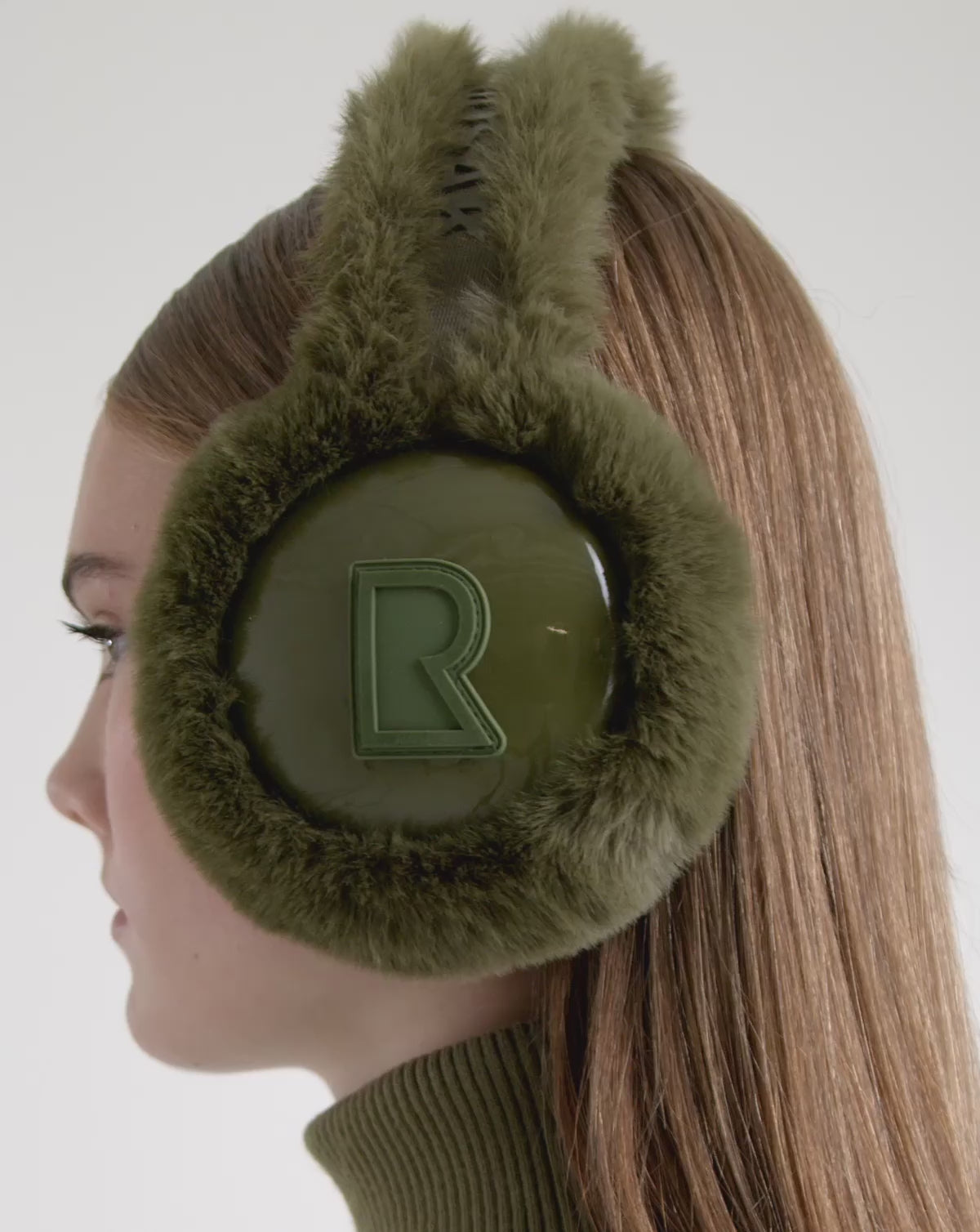 RUDSAK MUFF Loden Green Earmuffs - Chic, Warm Faux Fur – Rudsak