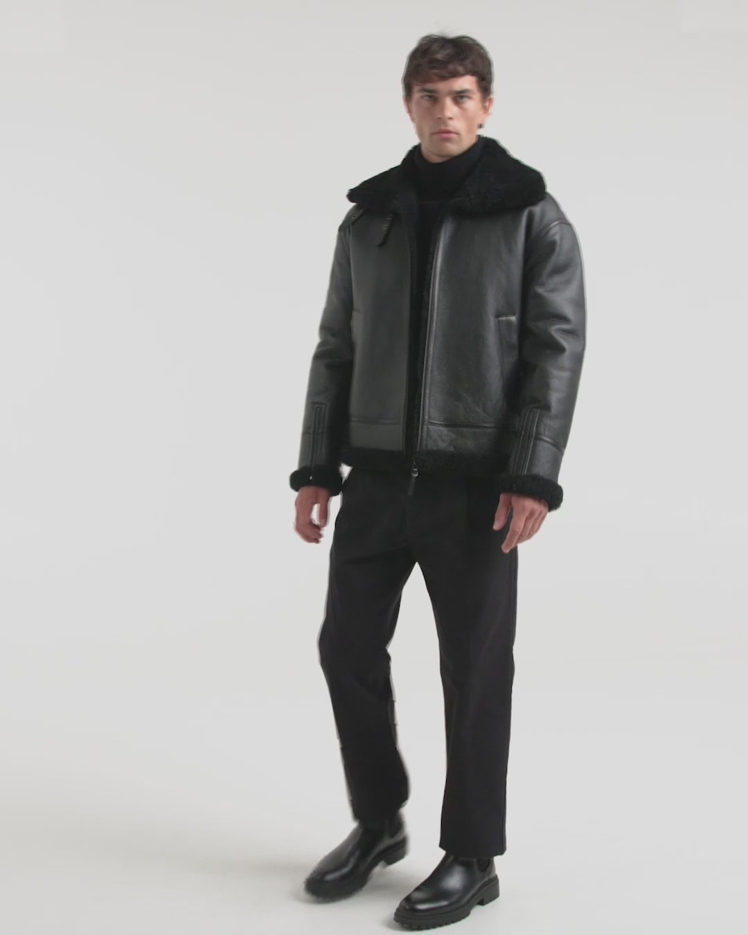 CONOR Men's Shearling Leather Coat | Luxe Warmth & Style – Rudsak