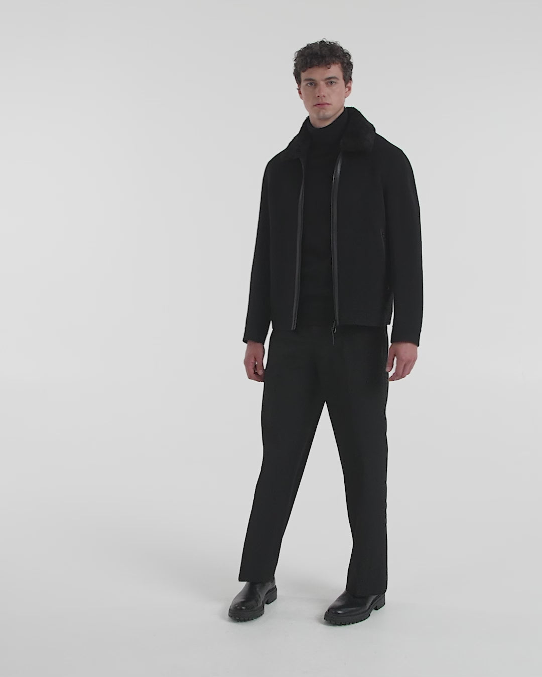 新品　BRIEFING MEN'S WR KNIT BLOUSON M Men's semi-lined blue technical wool bomber jacket | Corneliani