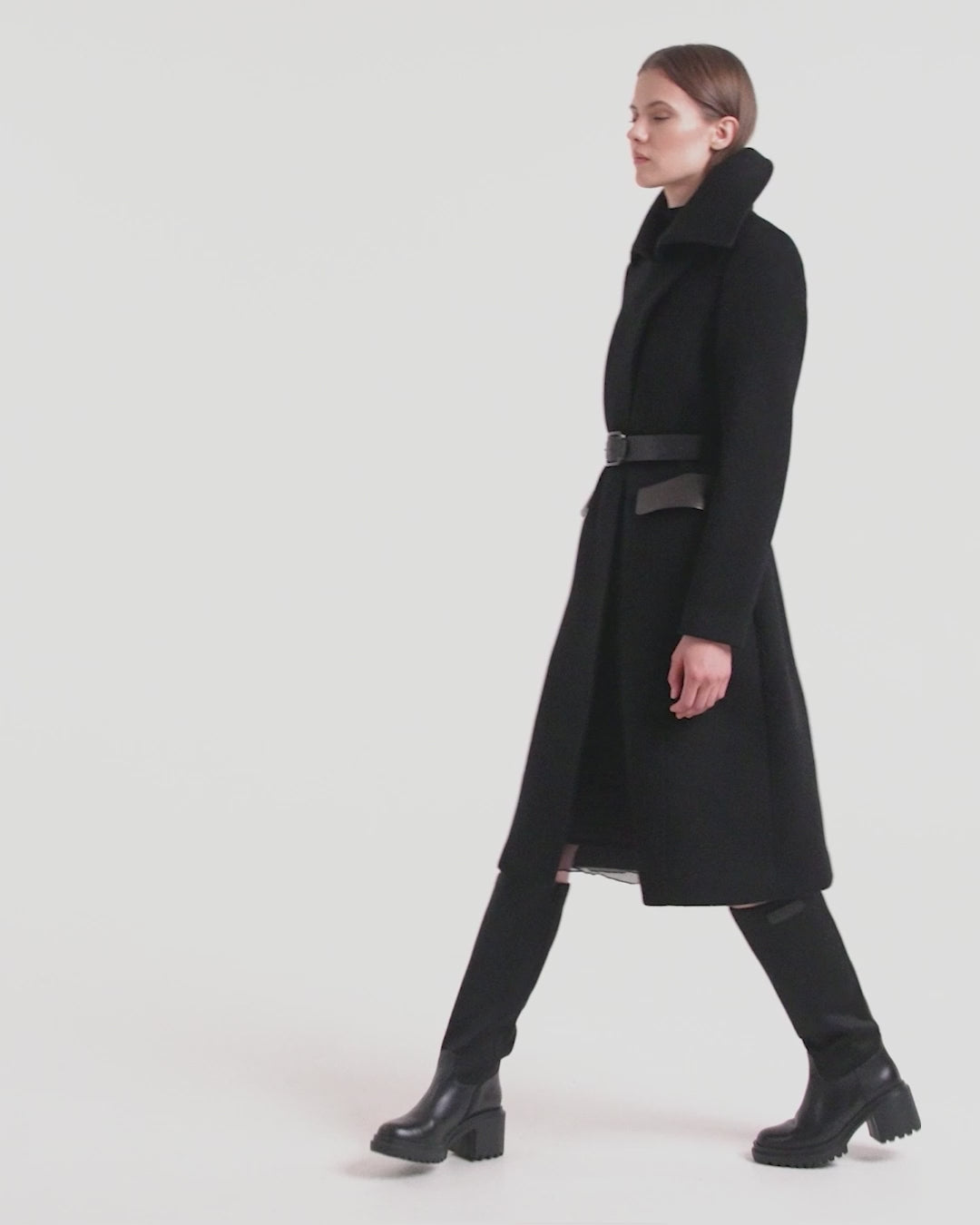 ALICE Women's Black Wool Coat - Fitted, Elegant & Warm Outerwear