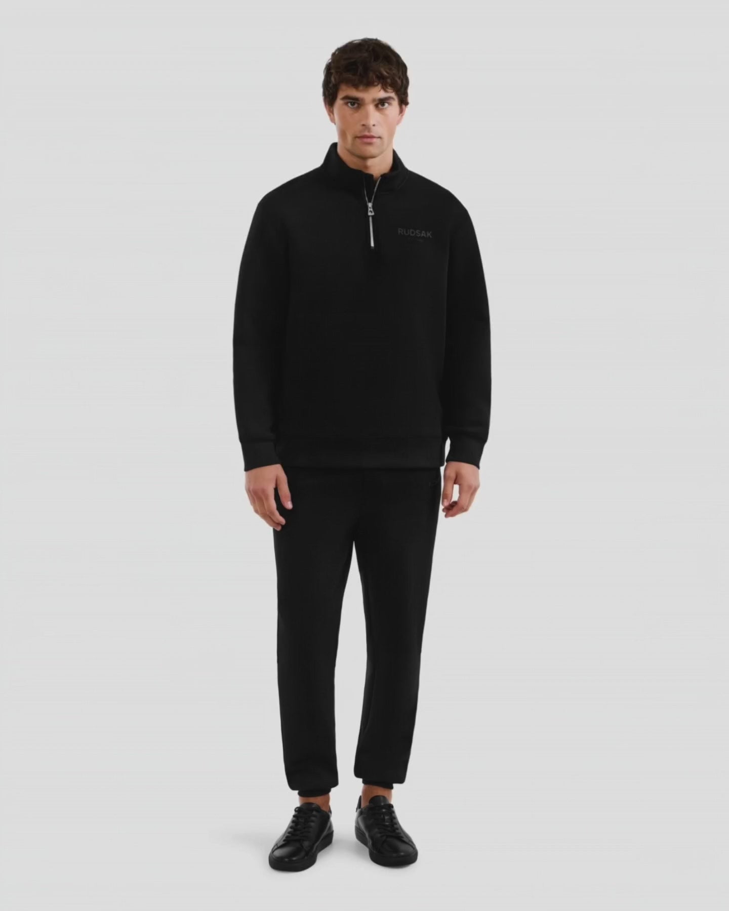 RUDSAK FREMONT Mock Neck Cotton Sweater - Black M