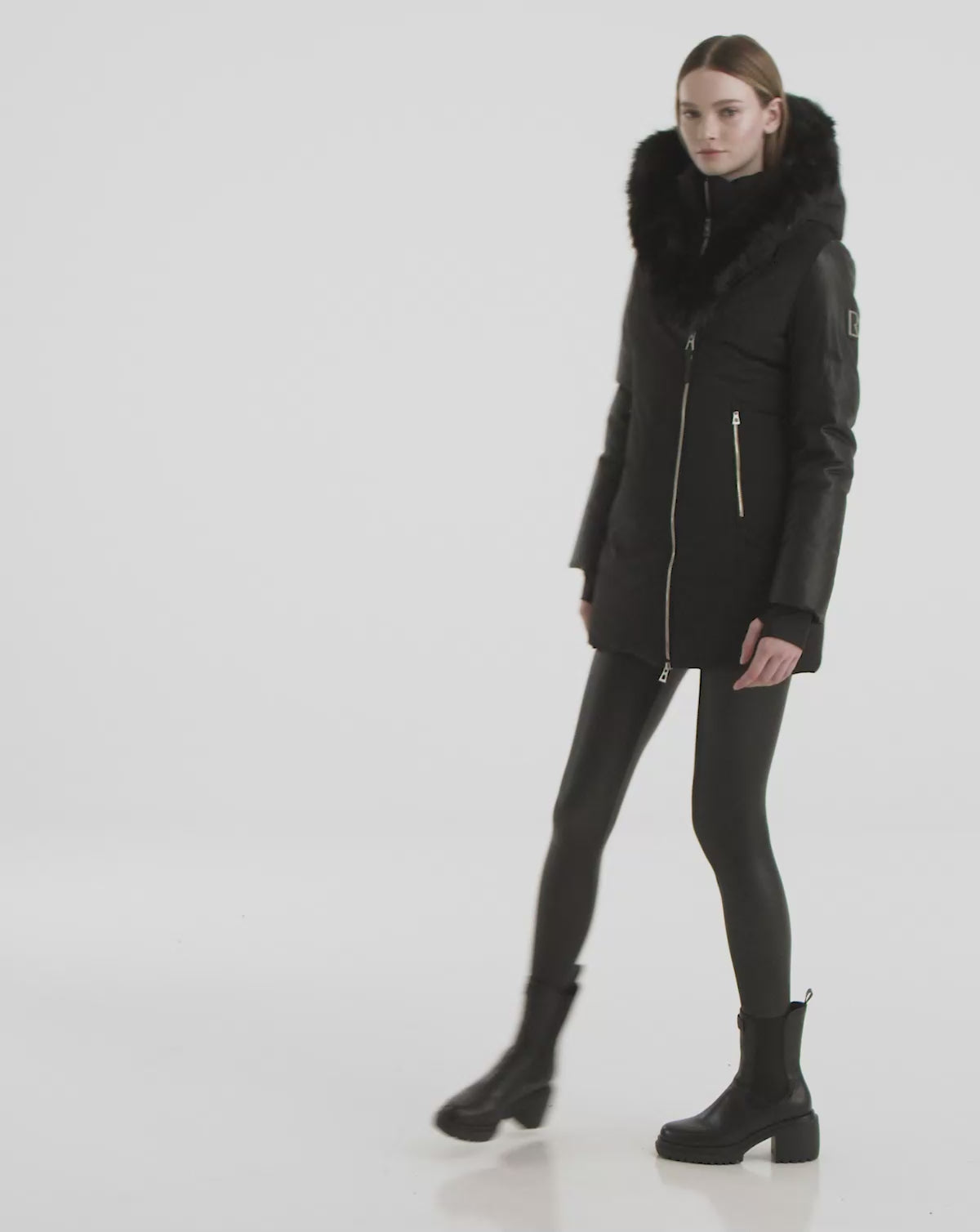 RUDSAK AURELLE Black Women's Down Parka - Chic Winter Warmth – Rudsak