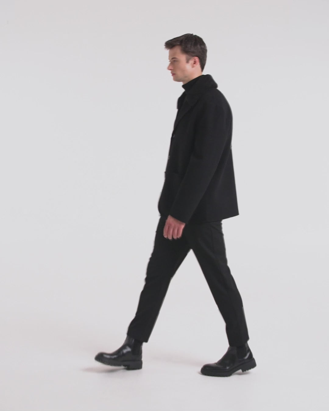 RUDSAK AIDEN Men's Wool-Blend Coat | Removable Shearling Collar