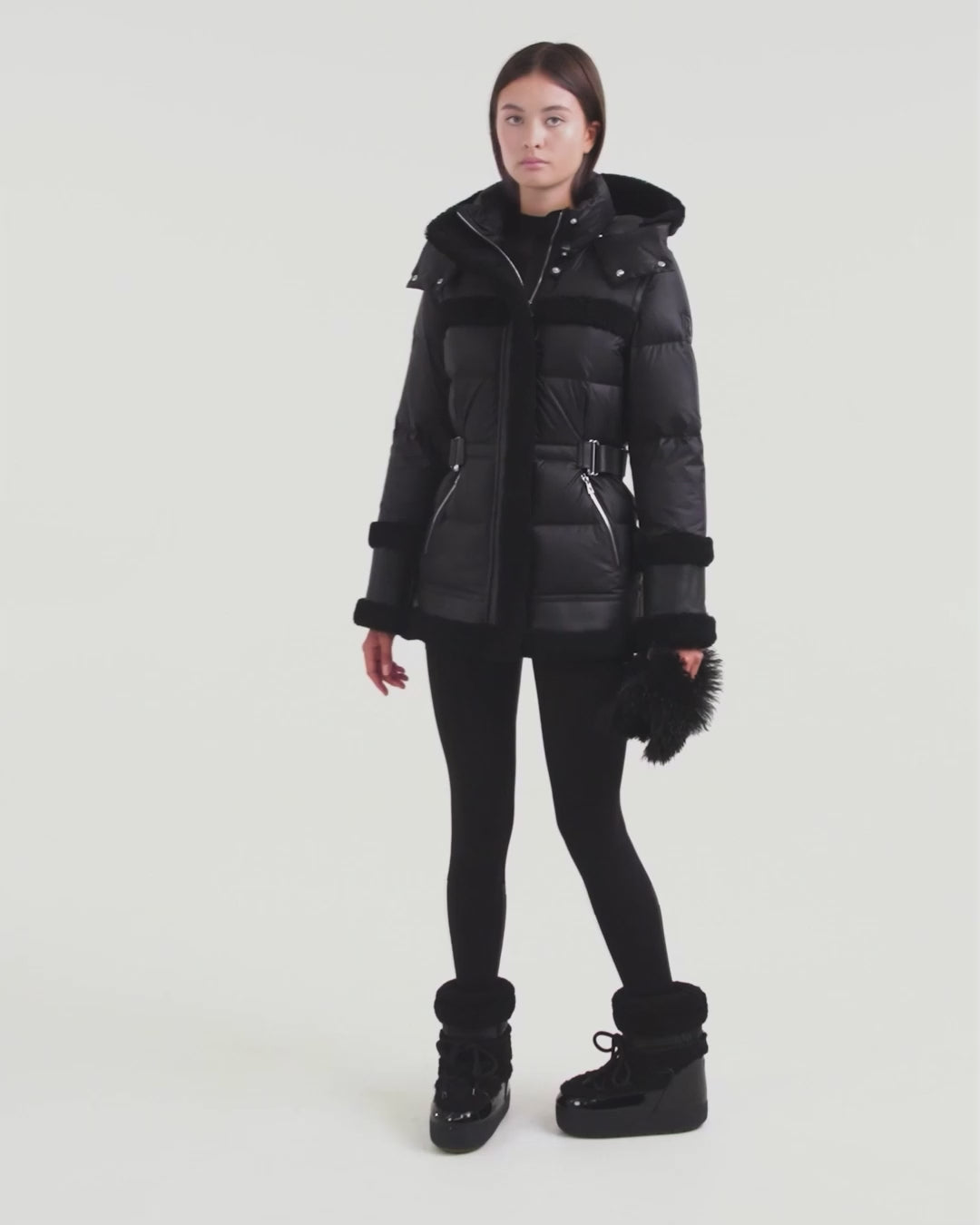 RUDSAK TESSA Women's Down Puffer Coat | Shearling Trim | Warmth