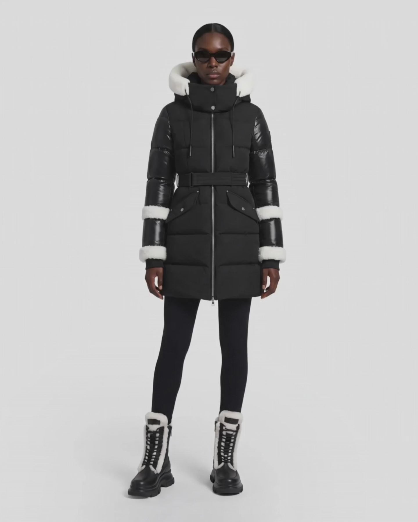 AUDREY L Knee-Length Down Puffer Jacket - Warm, Chic & Eco-Friendly