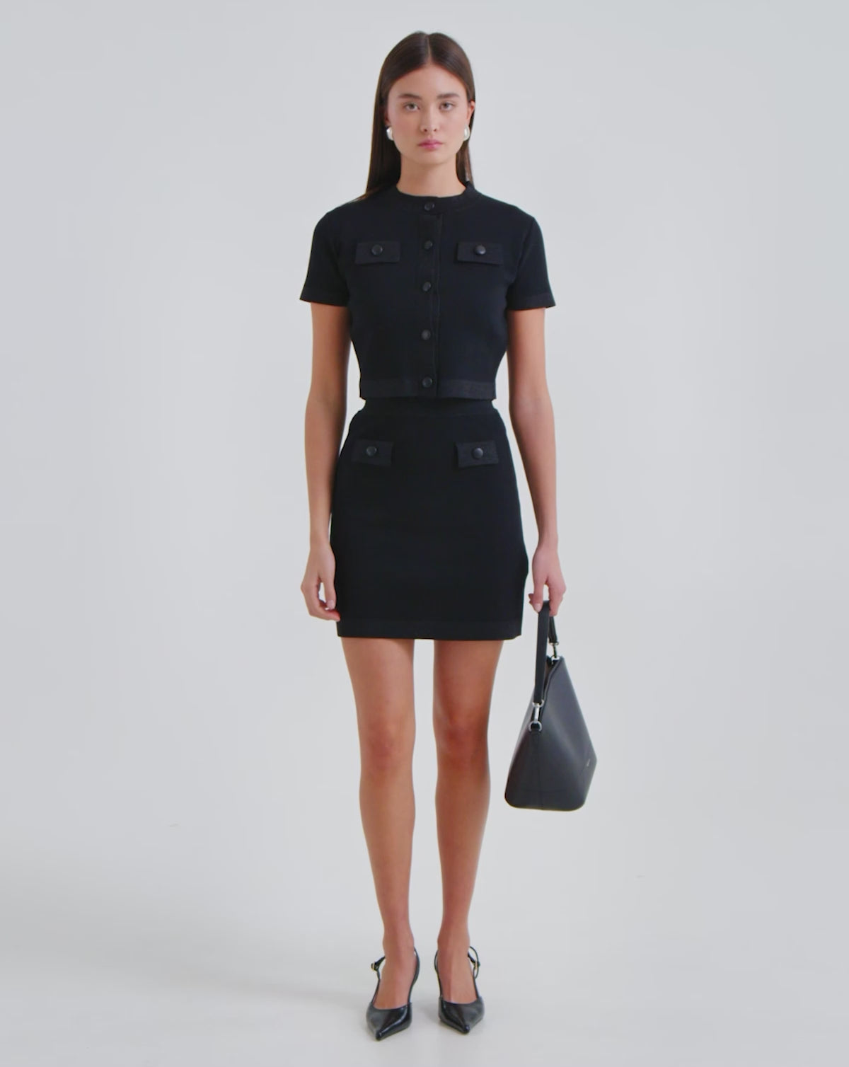 RUDSAK PANAMA Black Fitted Knit Mini Skirt | Modern Elegance – Rudsak