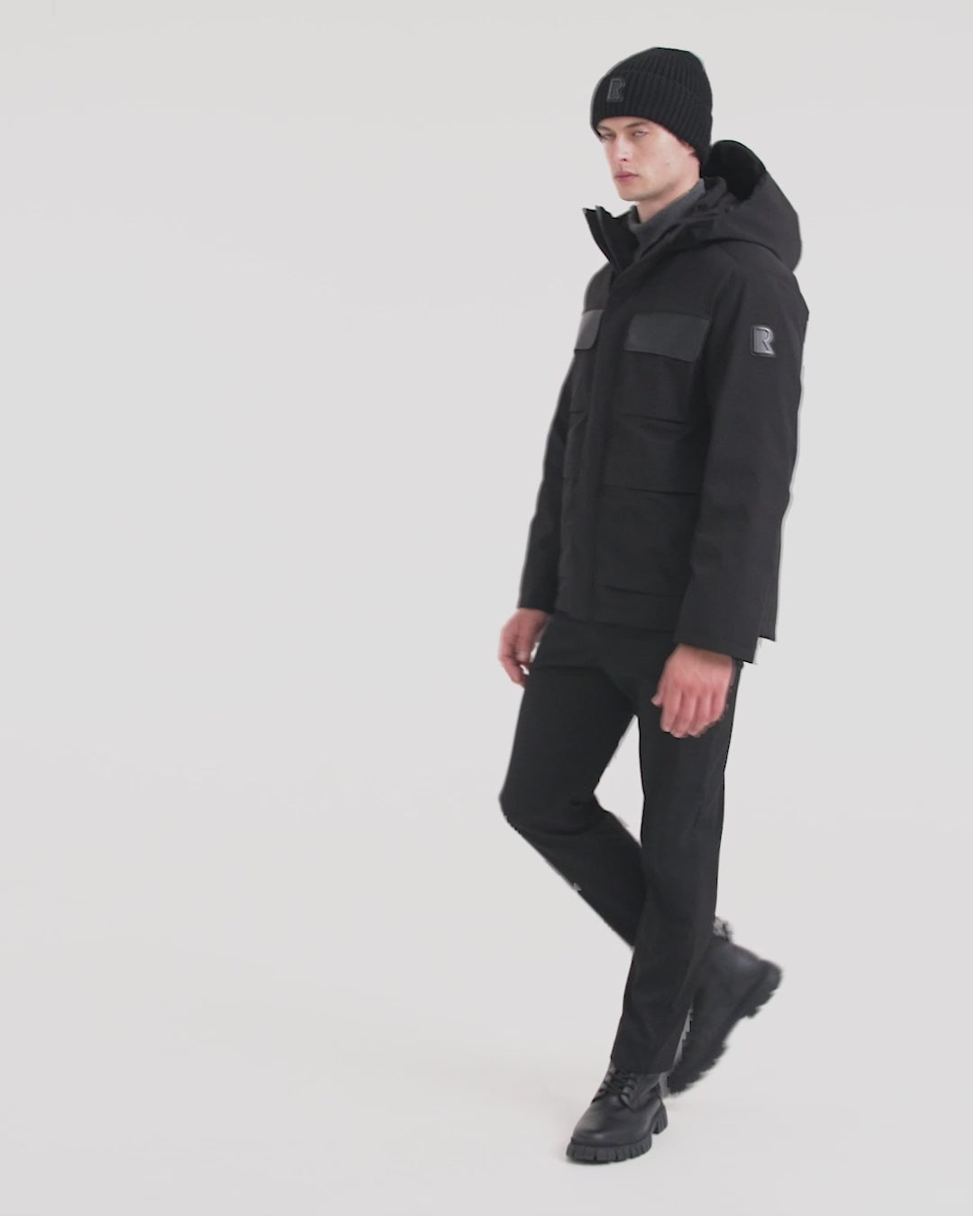 RUDSAK LAZIO Men's Black Parka - Sleek Winter Warmth – Rudsak