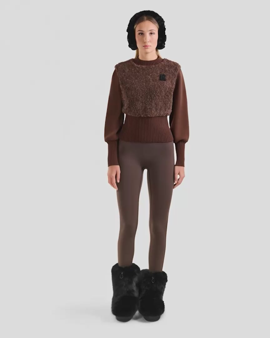 RUDSAK Florence Faux Fur Après-Ski Women's Top - Cozy Mocha
