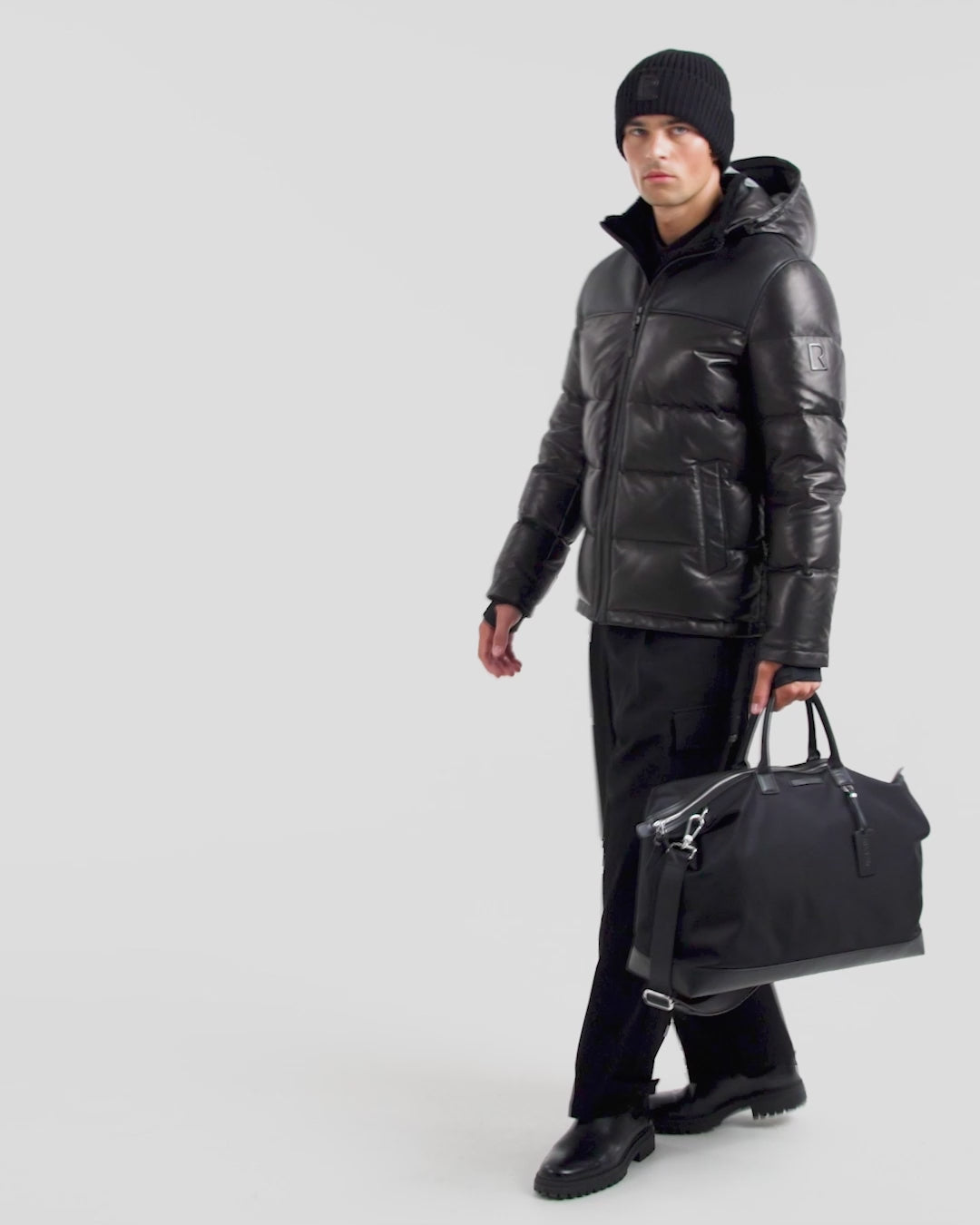 RUDSAK JAMESON Men's Quilted Leather Down Jacket | Urban Winter