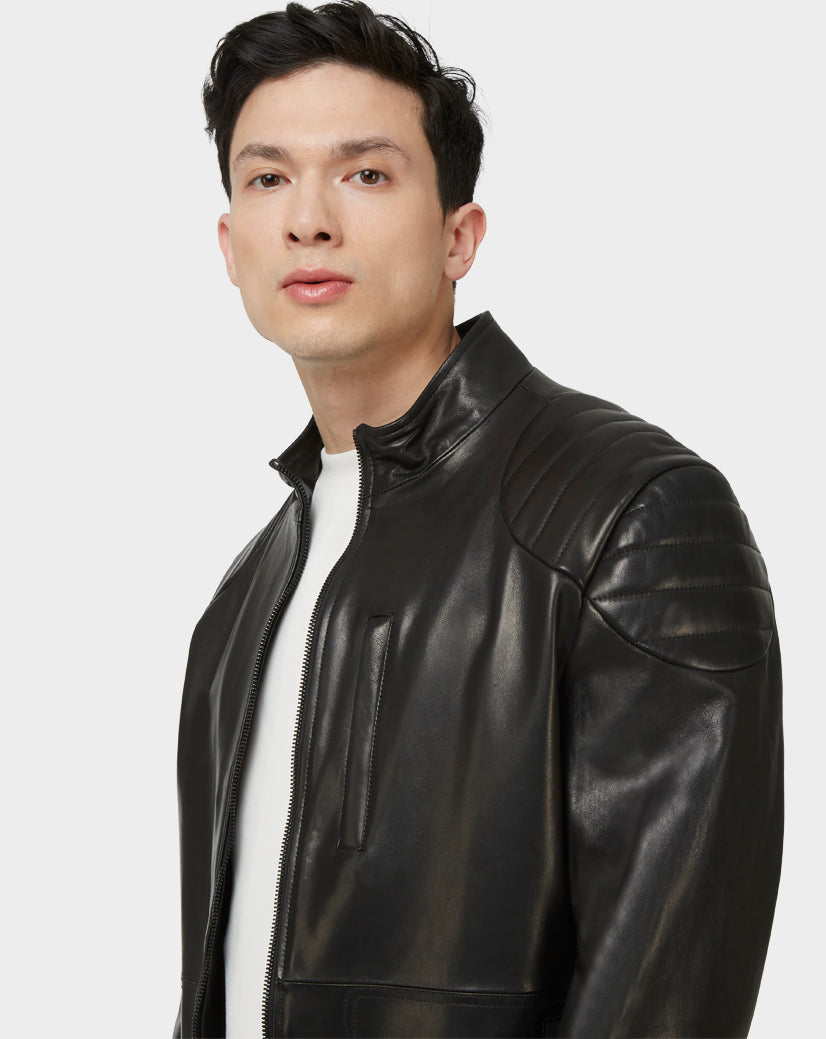 Men's Black Leather Jacket JOE | RUDSAK – Rudsak