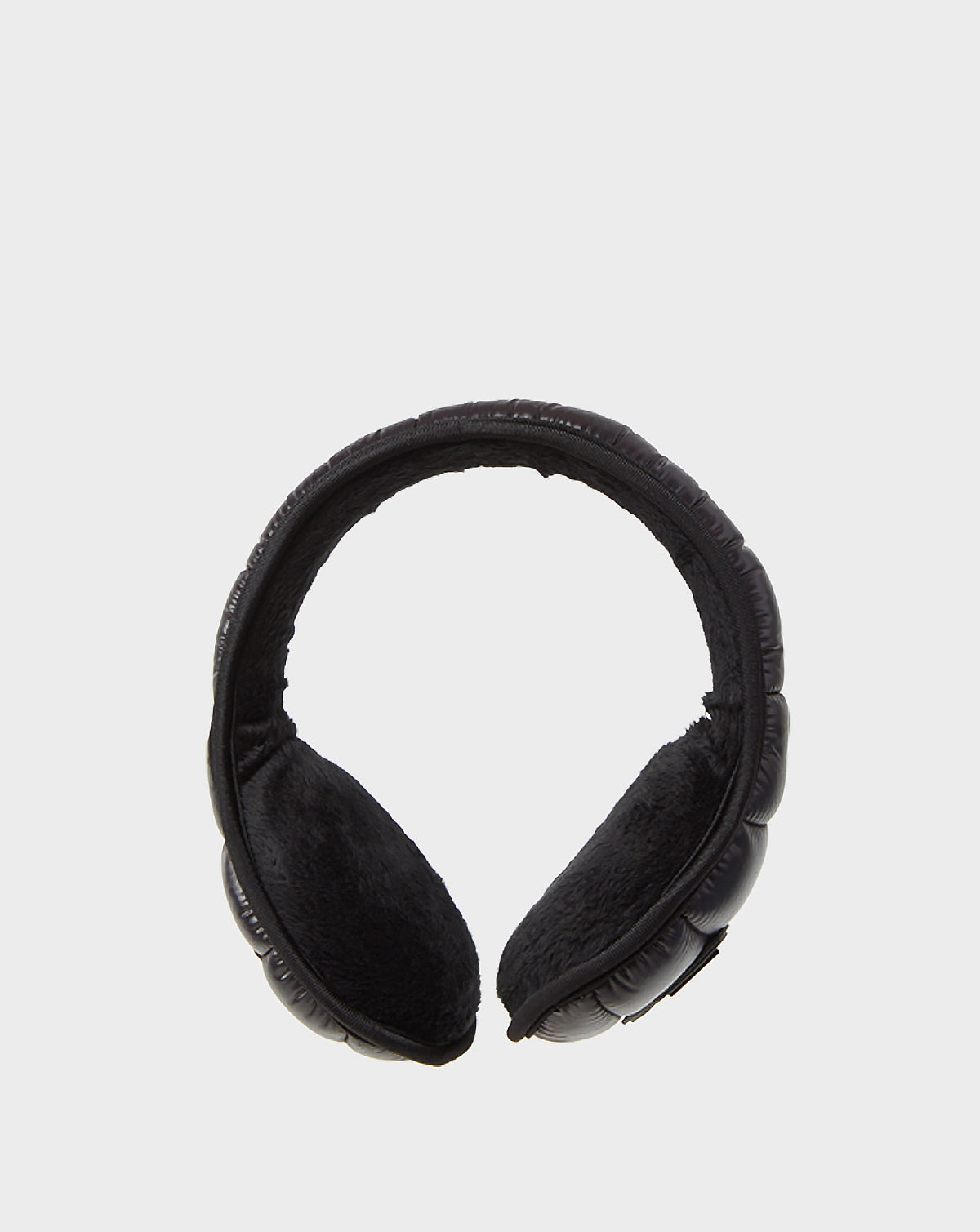 The Rudsak IRENE - CA EN 8421513 BLACK earmuffs feature plush, padded ear coverings and a soft, curved headband for winter ear protection, shown against a plain white background.