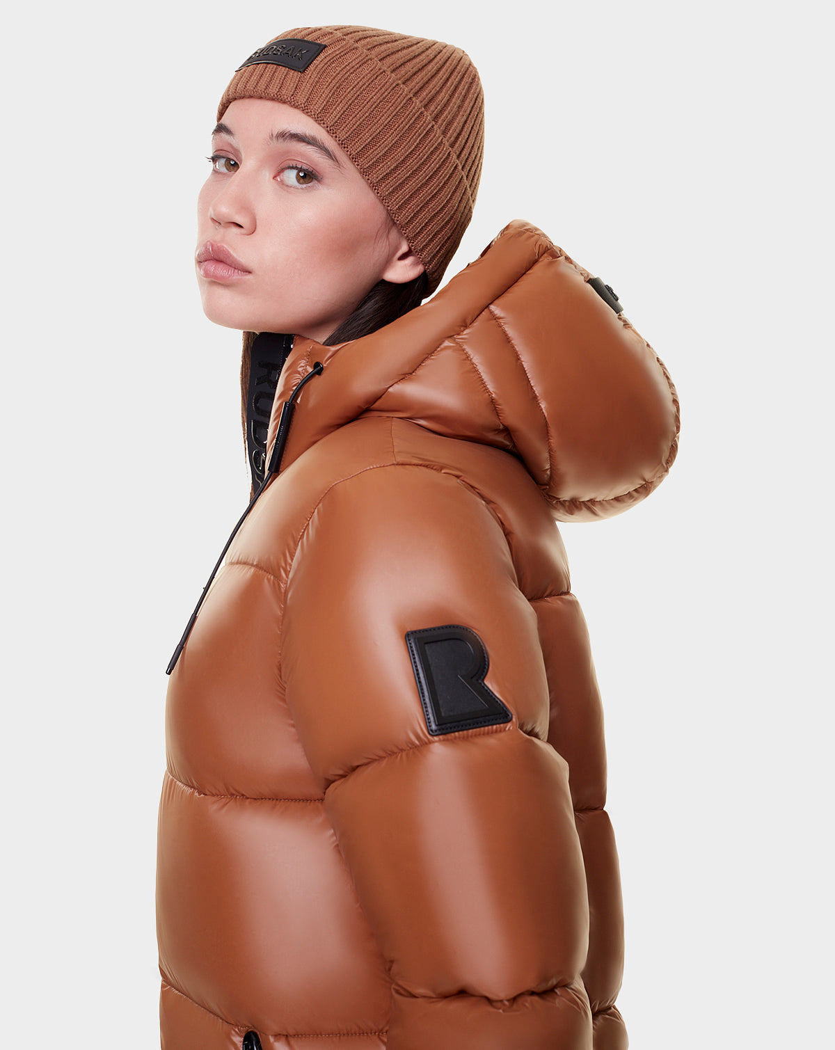Women's Down Puffer EVITA Dark Camel | RUDSAK – Rudsak